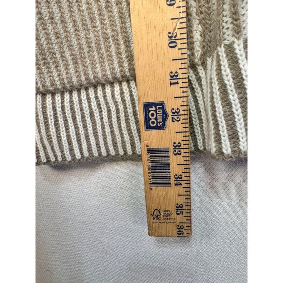 Elisabetta Collection Womens Cardigan Sweater 2X Beige Striped Made In Italy - Picture 7 of 13